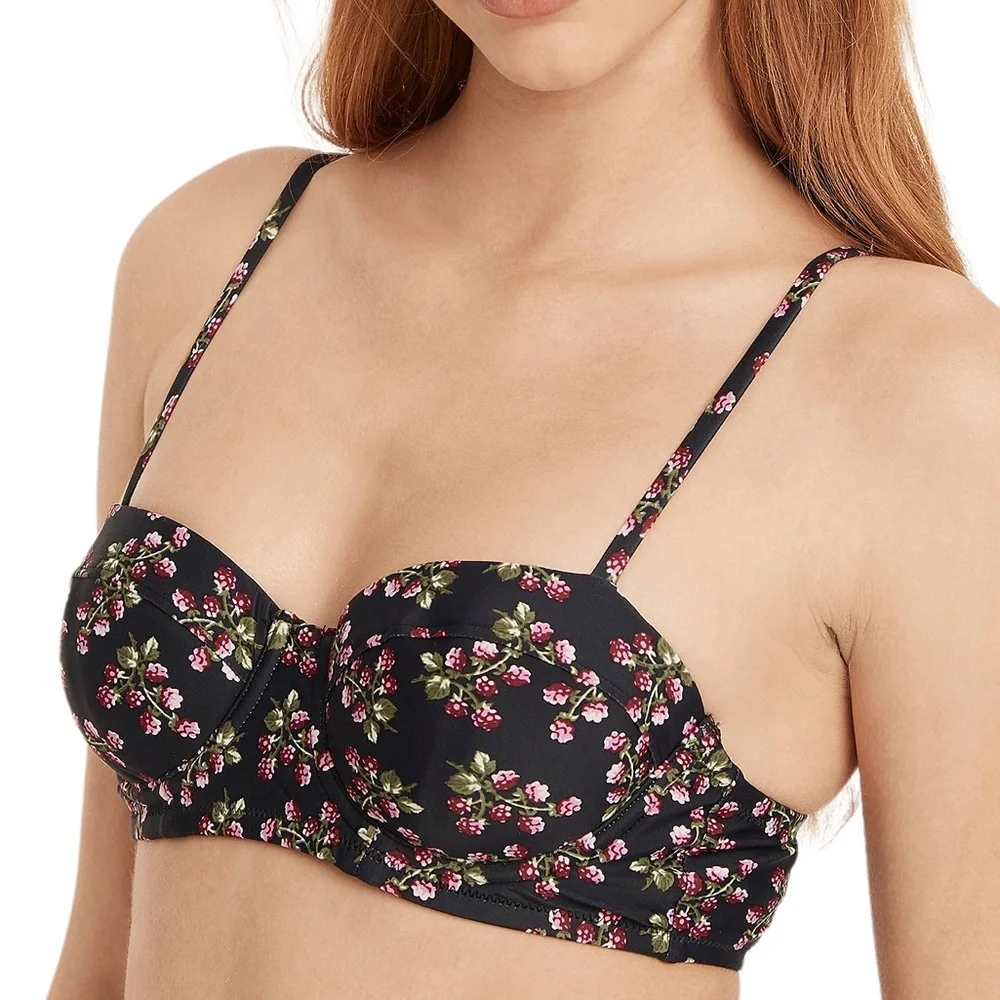 J. Crew Strappy Underwire Tie High Rise Bikini in Twilight Berry NWT